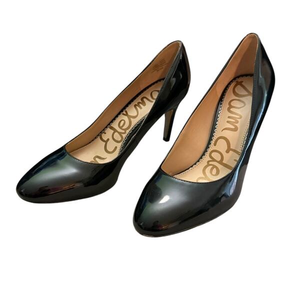 Sam Edelman Black Elise Patent Leather Heels Pumps Size 8.5 - Picture 1 of 8